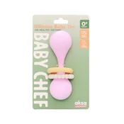 Baby Chef silikonska zvecka sa prstenovima, roze
