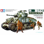 Tamiya maketa-miniatura Ameriški M4A3 Sherman s 105 mm HAVBICO • maketa-miniatura 1:35 tanki in oklepniki • Level 3