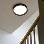 Linea Light LED stropna svetilka Tara R, O 41,4 cm, črna, aluminij, 3.000 K - Dnevna soba/jedilnica