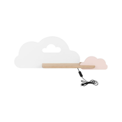 Cloud Wall Lamp 5W Led Iq Kids With Cable, Switch And Plug White+Pink