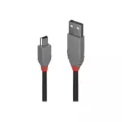 Lindy USB 2.0 kabel tipa A na Mini-B 1 m, Anthra linija, 36722
