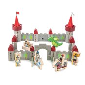 Drveni dvorac Dragon Castle Tender Leaf Toys 59-dijelni set sa zmajem i vojnicima