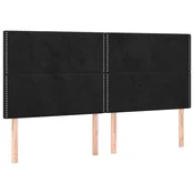 Vidaxl Vzglavje postelje črno 200x5x118/128 cm žametno
