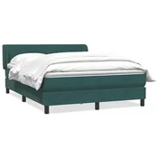 vidaXL vidaXL Box spring postelja z vzmetnico temno zelena 160x220 cm žamet, (22135492)
