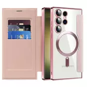 Etui SmartMag Book z Magsafe tehnologijo in RFID denarnico za Samsung Galaxy S23 Ultra - pink