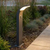 Lucande LED-ulična svetilka Timm, senzor, 60 cm, antracit, IP54 - Sodobni - antracit, bela - Aluminij