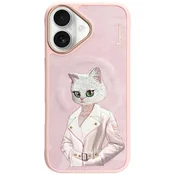 slomart Etui Nimmy Magnetic modno ljubek hišni ljubljenček MagSafe za iPhone 16 - roza