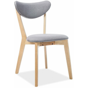 CASARREDO Oblazinjen jedilni stol BRANDO siva/hrast