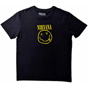 Nirvana Majica Yellow Smiley Flower Sniffin Unisex Black S