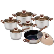 Shumee SET JEKLENIH LONČEK 12 ELEMENT. KINGHOFF KH-1768 ROSEGOLD, (21385582)