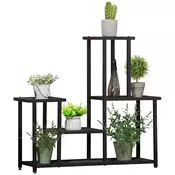 Homestar Stojalo za rastline 4 nivoji 91x25x83 cm črno