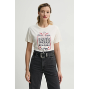 Pamucna majica Levis GRAPHIC ICONIC TEE za žene, boja: bež, A8802