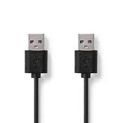 Nedis USB kabel | USB 2.0 | USB-A moški | USB-A moški | 480 Mbps | Ponikljano | 2,00 m | Okrogla | PVC | Črna | Oznaka