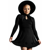 Ženska obleka KILLSTAR - Elissabat Collar - Črna - KSRA004071
