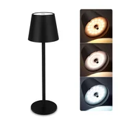 Brezžična LED namizna svetilka modularna, vodoodporna IP54, 3-stopenjska nastavitev višine, 5000 mAh baterija, USB-C polnjenje, 3 barvne temperature, kovinska, črna, zatemnitev na dotik, za dom in