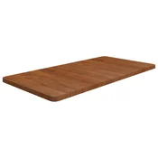 Vidaxl Kopalniški pult temno rjav 100x50x2,5 cm trdna hrastovina