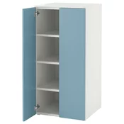 SMASTAD / PLATSA Garderober, bela plava/s 3 police, 60x57x123 cm