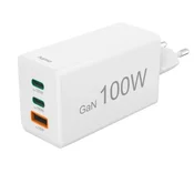 Hama GaN stenski polnilnik 2x USB-C 1x USB-A mini PD 100 W bel