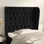 vidaXL vidaXL Vzglavje z ušesi črno 93x23x118/128 cm žamet, (20794422)