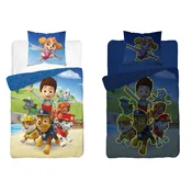 Svijetleca posteljina PAW PATROL Paws in Action plave boje Dimenzije posteljine: 70 x 80 cm | 140 x 200 cm