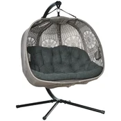 Homestar Viseči stol za 2 osebi 132x126x172 cm črne barve