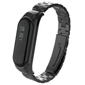 shumee Zapestnica Alogy iz nerjavečega jekla za Xiaomi Mi Band 5 črne barve