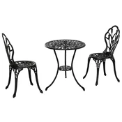 Homestar Bistro komplet 3-delni miza 60x67 cm 2 stola 425x475x89 cm črna