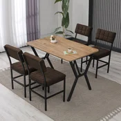 Hanah Home Trpezarijski sto i stolice Dubai, Braon-bež