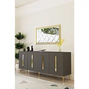 Hanah Home komoda Rany 180, 180 cm, antracit / zlatna
