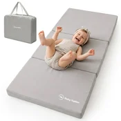 Moby System Zložljiva vzmetnica za potovalno posteljico 118 x 59 cm - mehka zračna pena, snemljiva poliestrska prevleka, torba z ročaji, teža 0,6 kg