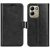 GS Ovitek za Xiaomi Redmi 17 4G/5G, denarnica Crazy Horse, črna