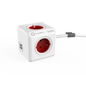 NEW allocacoc PowerCube podaljšani kabel USB 2402RD/FREUPC (1,5 m; rdeča barva)