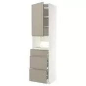 METOD / MAXIMERA Visoki element za ugradne uredaje, bela/Upplöv tamnobež, mat, 60x60x240 cm
