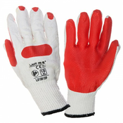 ROKAVICE XL LATEX BELO-RDEČE