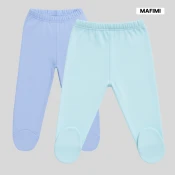 Mafimi Pamucne Pantalonice sa stopicom set od 2 - plava/ aqva