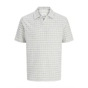 JACK & JONES Majica JPRBLAELI siva / bijela