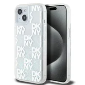 DKNY Etui DKNY Liquid Glitter Multilogo za iPhone 15/14/13 - belo