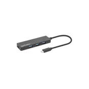 MANHATTAN Manhattan Hub 4-Port USB 3.2 5 Gbps, crni, (5000186381)