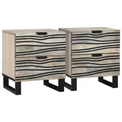 vidaXL Posteljne mize s predalom 2 pcs Oreh 40 x 33.5 x 46 cm