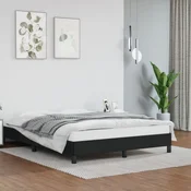 shumee vidaXL Posteljni okvir črne barve 140x190 cm umetno usnje