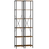 Homestar Knjižna omara 6-nadstropna 30x30x1745 cm rjava