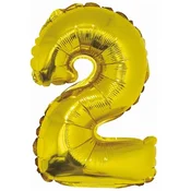 GoDan Folija balon Številka 2, zlat, 35 cm