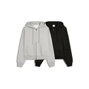 Bershka Jopa na zadrgo svetlo siva/črna