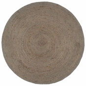 Rucno radeni tepih od jute okrugli 240 cm sivi