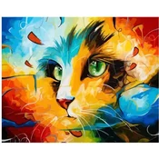 Norimpex - Puzzle Diamantna slika: Abstraktna mačka 30x40 cm - 1 - 39 kosov
