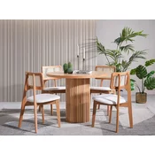 Hanah Home Trpezarijski sto i stolice Lova, 4 stolice, Smedi
