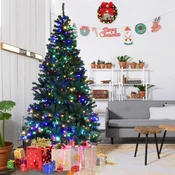 Costway Umetno božično drevo z LED lučmi 210 cm