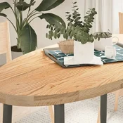 vidaXL vidaXL Mizna plošča 120x60x4 cm trdna hrastovina ovalna, (5000268967)