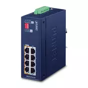 PLANET IP30 Industrial 4-port Gigabit Ethernet (10/100/1000) Power over Ethernet (PoE) Blue