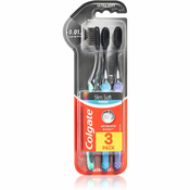 Colgate Slim Soft Active zobne ščetke z aktivnim ogljem soft 3 kos